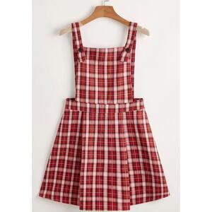 ROMWE - Women’s Plaid Tartan Pinafore Jumper Mini Dress - Sz S - NWT